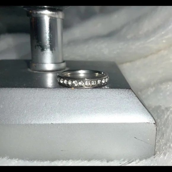 - Clear Crystal Channel Eternity Band - Picture 1 of 6